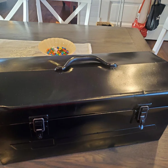 Sleek Black Metal Toolbox